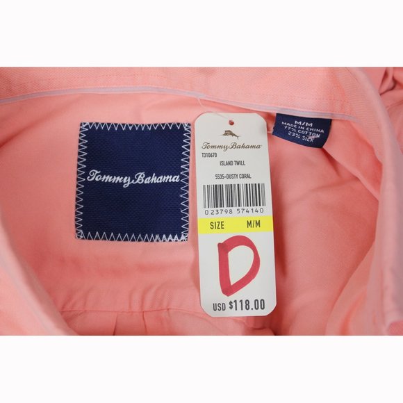 Tommy Bahama Island Twill Shirt MD Salmon - Picture 5 of 5
